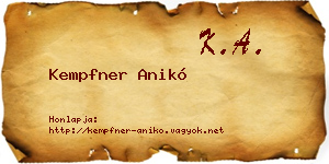 Kempfner Anikó névjegykártya